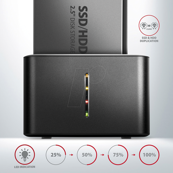 Док-станция с двумя 2,5-дюймовыми разъемами SATA и портами USB 3.0.