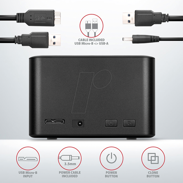 Док-станция с двумя 2,5-дюймовыми разъемами SATA и портами USB 3.0.