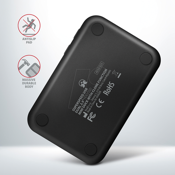 Док-станция с двумя 2,5-дюймовыми разъемами SATA и портами USB 3.0.
