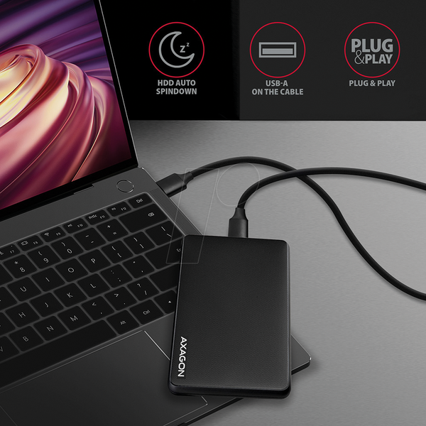 Внешний корпус для 2,5-дюймового SATA-накопителя, USB 3.0, установка без инструментов.