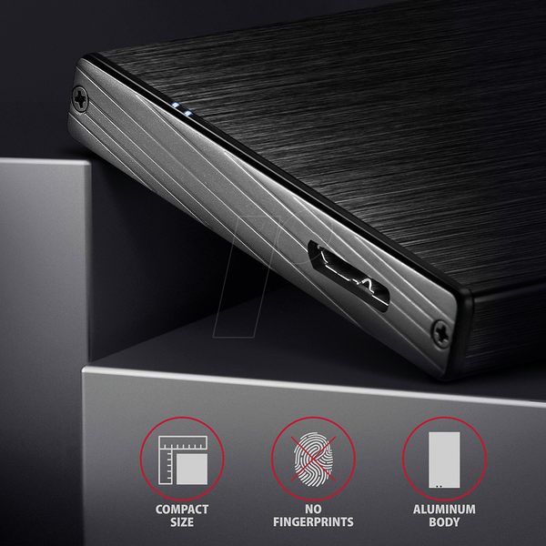 Внешний корпус для 2,5-дюймовых SATA-накопителей, USB 3.0, черный.