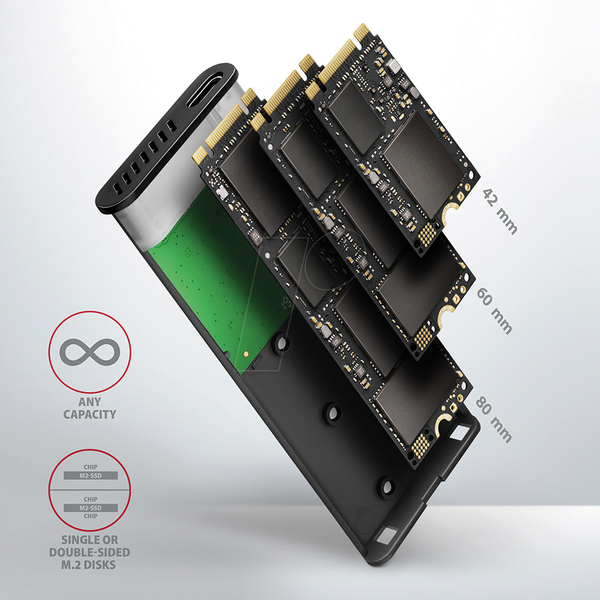 Внешний корпус для M.2 SATA SSD, USB 3.1