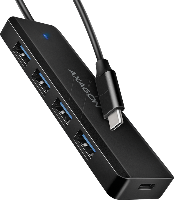 USB 3.0, 5-портовий концентратор, 4xA, PD, кабель USB-C