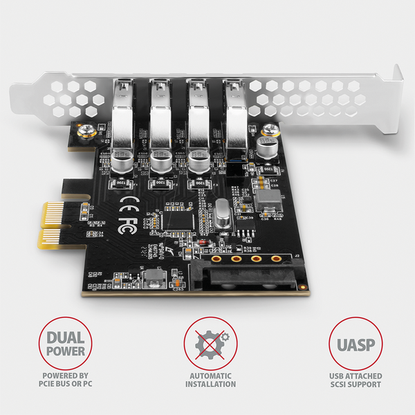 PCle x1 > 4 внешних USB 3.0 A