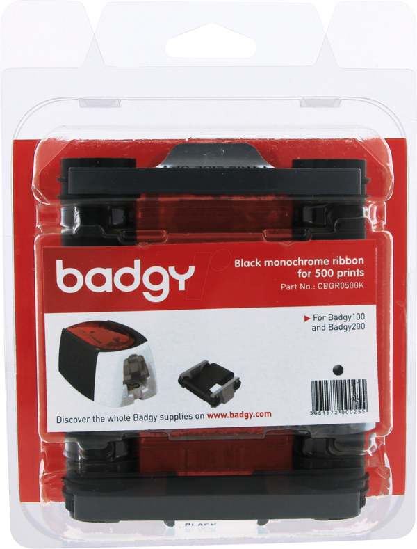 Черный ленточный картридж для Badgy100/200