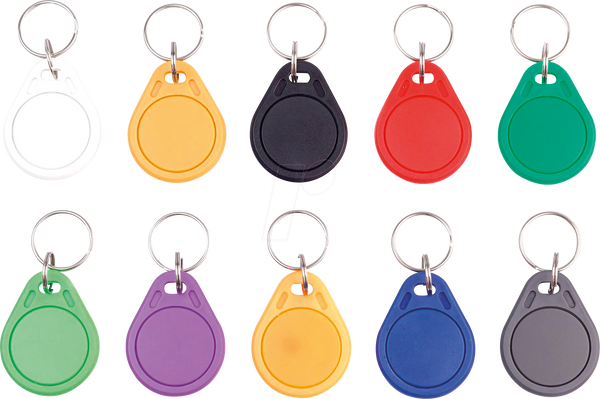 RFID / NFC мітки, брелок для ключів, кольорові, 10 штук