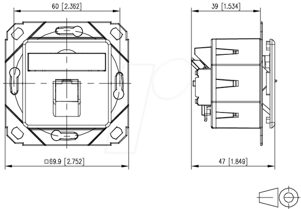 E-DAT Modul Cat.6a IDC 1 порт UPk чистий білий