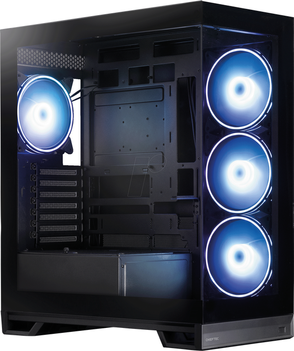Корпус CHIEFTEC VISTA MAX ATX, загартоване скло, RGB, чорний