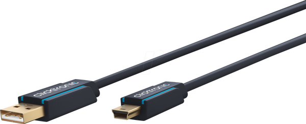 Кабель USB 2.0, штекер A, міні-штекер B, синій, 1,8 м