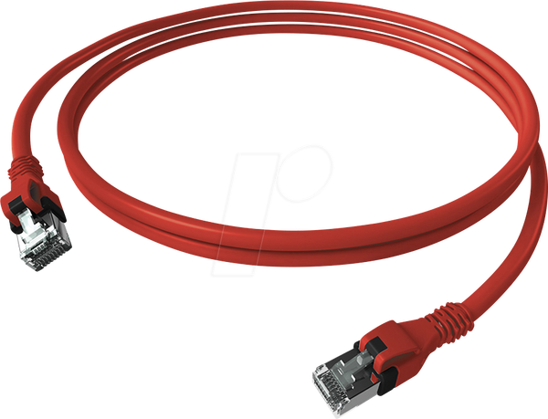 Патч-кабель Cat.6a, DualBoot, PushPull, S/FTP, червоний, 2 м