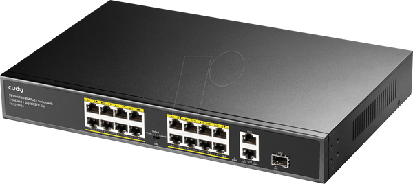 Комутатор, 19-портовий, Fast Ethernet, PoE+, SFP