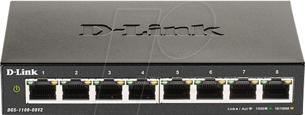 Комутатор, 8-портовий, гігабітний Ethernet