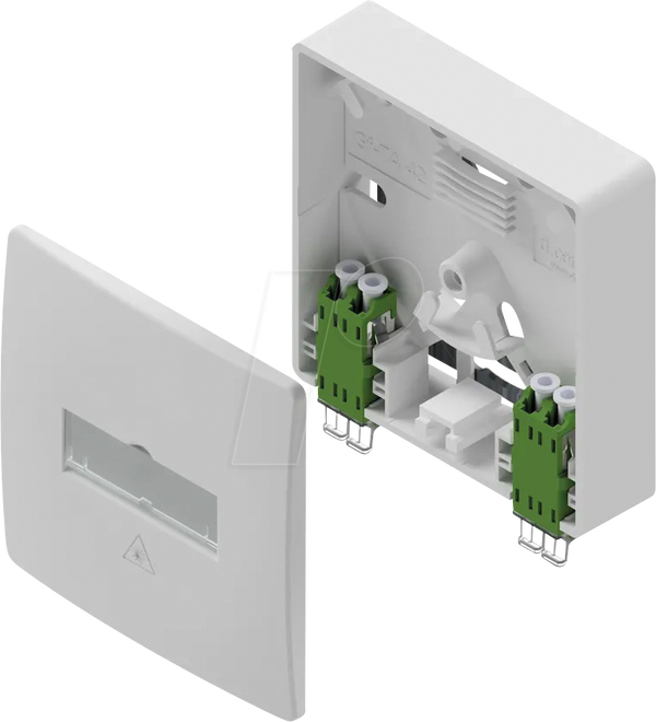 Распределительная коробка FTTH, 2 дуплексных разъема LC, частично оборудована.