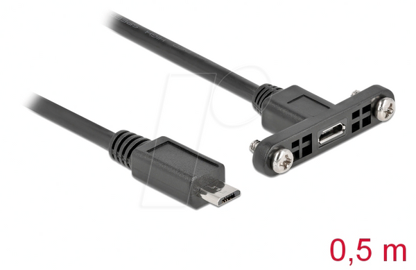 Кабель USB 2.0, роз'єм Micro B до вбудованого порту, 0,5 м