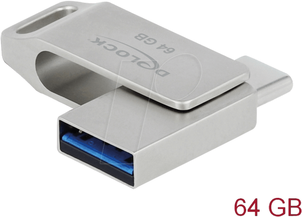 USB 3.2 Gen 1 USB-C™ + карта памяти Type-A 64 ГБ - металлический корпус
