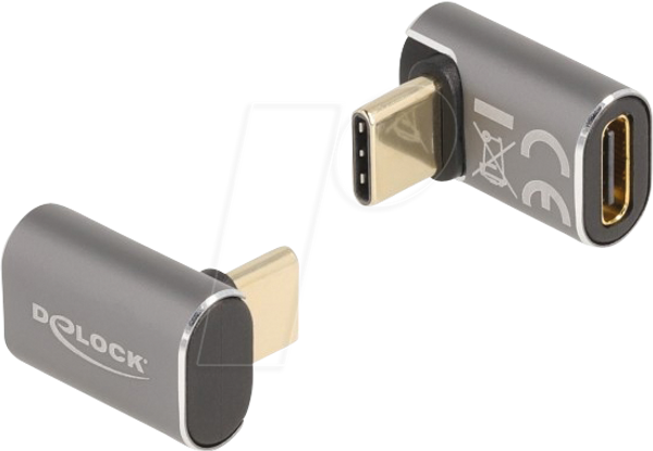 Адаптер USB 4.0, C чоловічий на C жіночий, кутовий, металевий