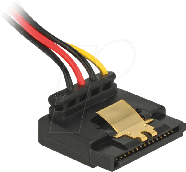 Кабель живлення SATA 15-контактний із засувкою > 2x SATA 15-контактний з кутовим розташуванням