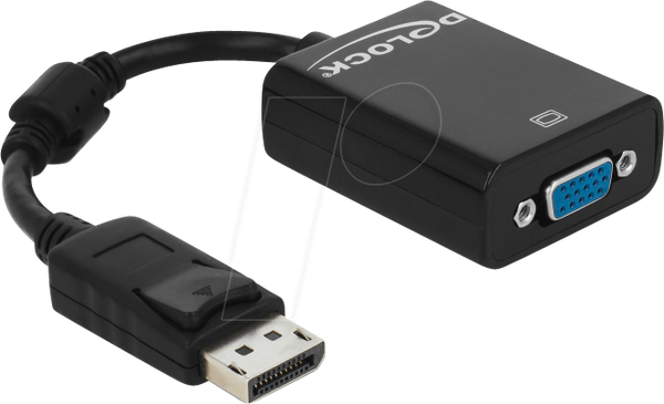 Адаптер DisplayPort 1.2 чоловічий > VGA жіночий чорний