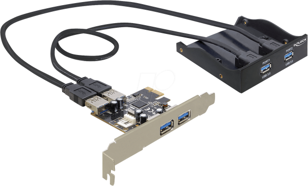 Передняя панель Delock 2xUSB3 + карта PCIe 4x USB3