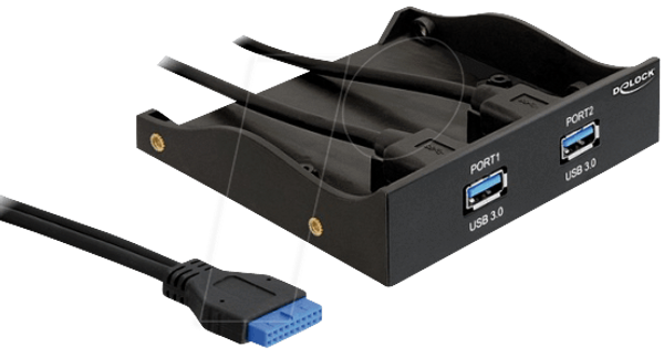 Передня панель Delock USB 3.0, 2-портовий, внутрішній, 19-контактний