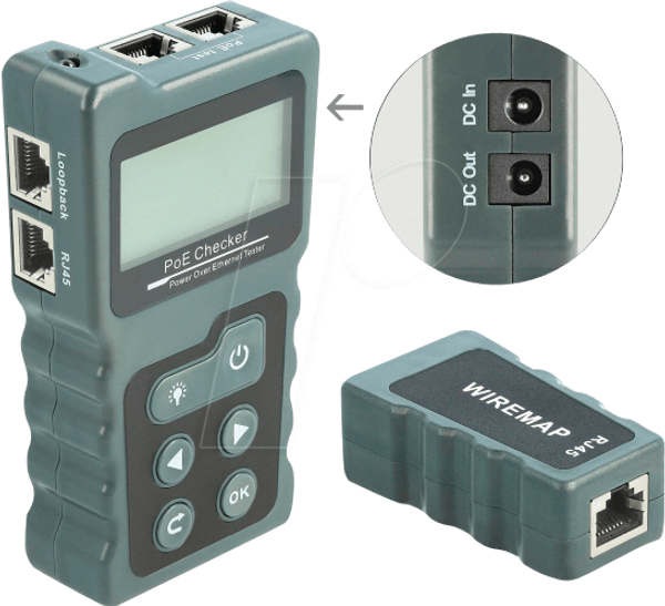 Сетевой тестер RJ45 / PoE / DC