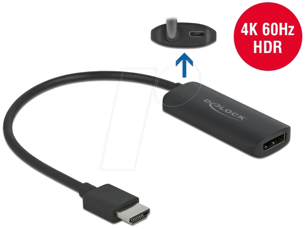 Перехідник HDMI-A male на DisplayPort female 4K 60 Гц