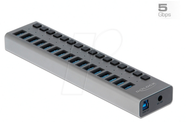 USB 3.0 16-портовий концентратор, з перемикачем