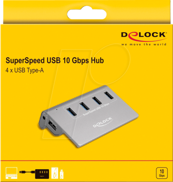 Концентратор USB 3.2 Gen 2 з 4 портами USB Type-A