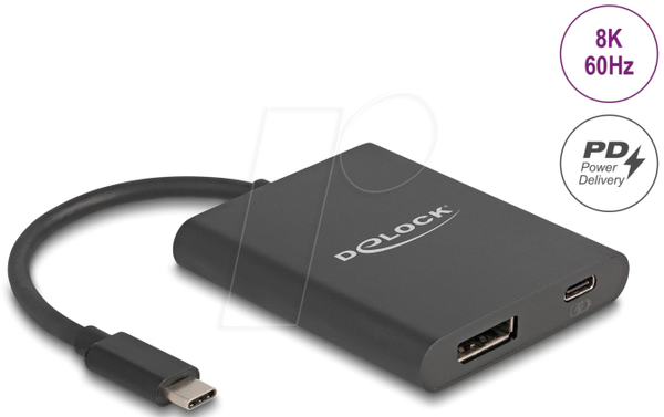 Адаптер USB-C чоловічий > DisplayPort жіночий, PD 60 Вт, 8K 60 Гц