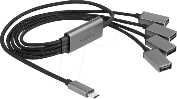 USB 2.0 4-портовий кабель-хаб, USB-кабель 4x A, 60 см