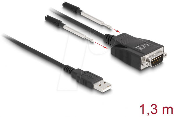 Кабель-перехідник USB 2.0 на послідовний RS232, гвинти+гайки, ESD, 1,3 м