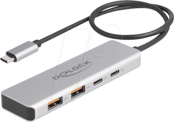 USB 3.1 4-портовий концентратор, 2x A, 2x C, алюміній, 35 см