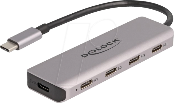 USB 3.0 4-портовий концентратор, USB-C на 4x C + живлення, 15 см