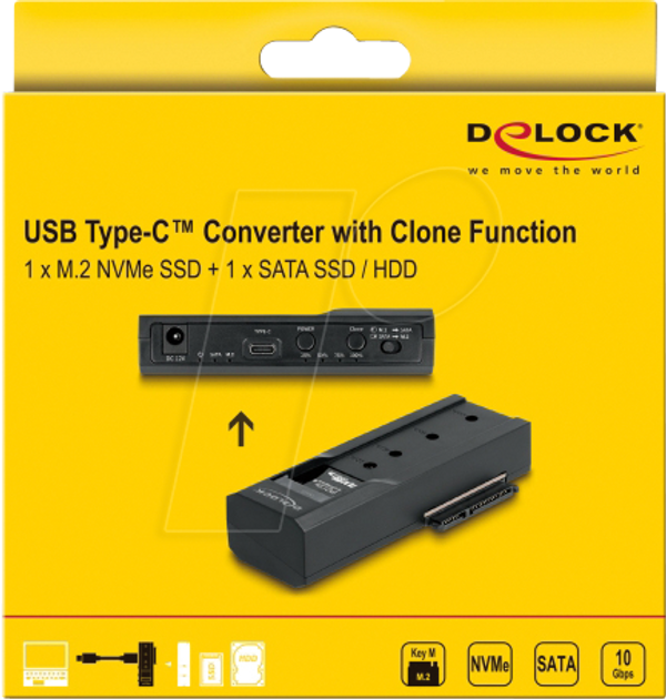 Конвертер 1x M.2, 1x SATA, USB Type-C™