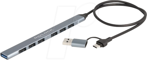7-портовий тонкий USB-хаб з USB Type-C™ або USB Type-A на 1 порт USB 5