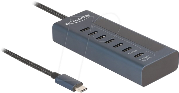 Концентратор USB 3.1, 7 портів, USB-C на 7x C, індикатор живлення