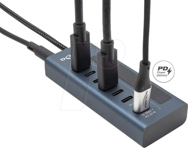 Концентратор USB 3.1, 7 портів, USB-C на 7x C, індикатор живлення