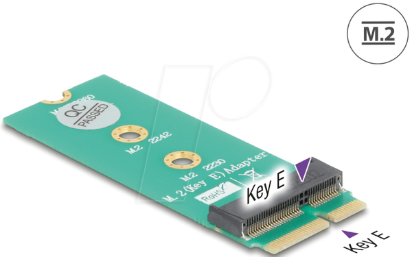 Адаптер M.2 Key E чоловічий до слота M.2 Key E - роз'єм для збереження та розширення портів