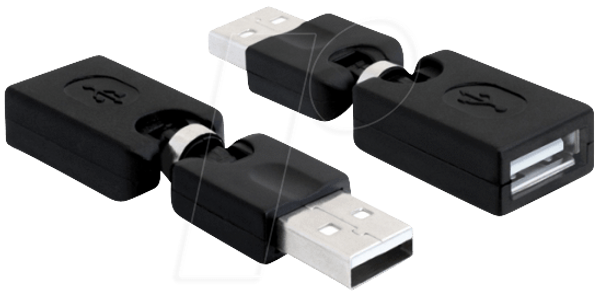 USB 2.0 A вилка > розетка, обертовий адаптер