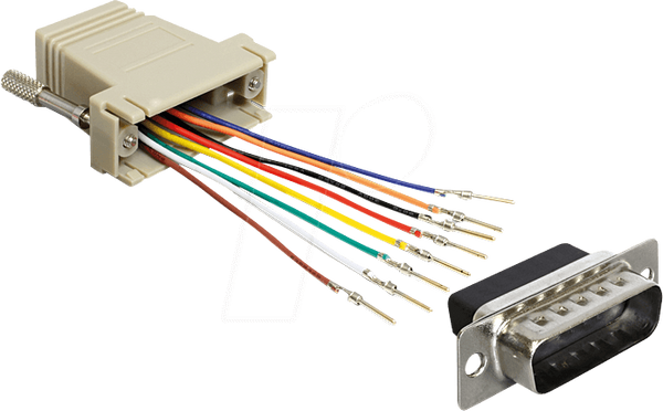 Адаптер Sub-D 15Pin St. > RJ45 Bu. Монтажний комплект