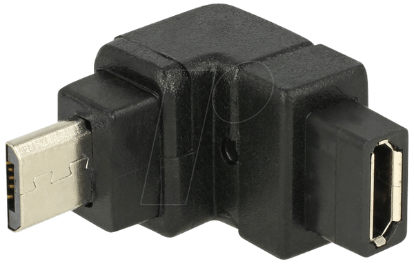 Адаптер USB 2.0 Micro-B чоловічий > USB 2.0 Micro-B жіночий, похилий вгору