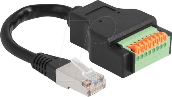 Кабель RJ45 Cat.5e чоловічий > клемна колодка, кнопковий, 15 см