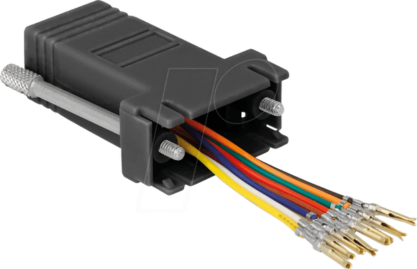 Комплект адаптера Sub-D 9-контактний гніздо на RJ45 гніздо, чорний