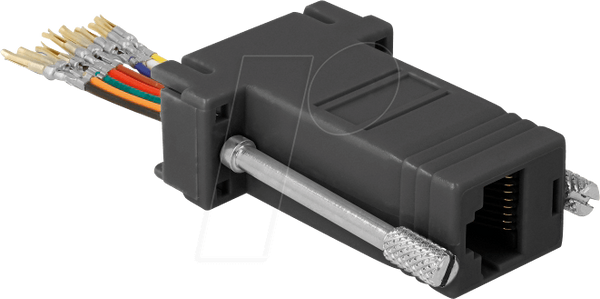 Комплект адаптера Sub-D 9-контактний гніздо на RJ45 гніздо, чорний