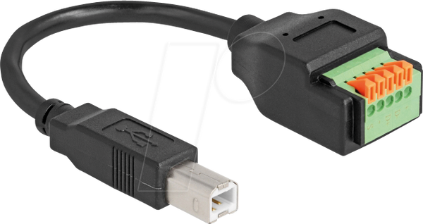 USB 2.0 Kabel B Stecker/Terminalblock mit Dructaster 15 см