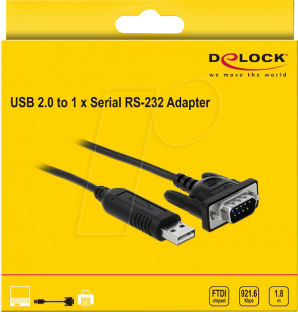 Кабель-перехідник USB 2.0 на послідовний RS232, 1,8 м