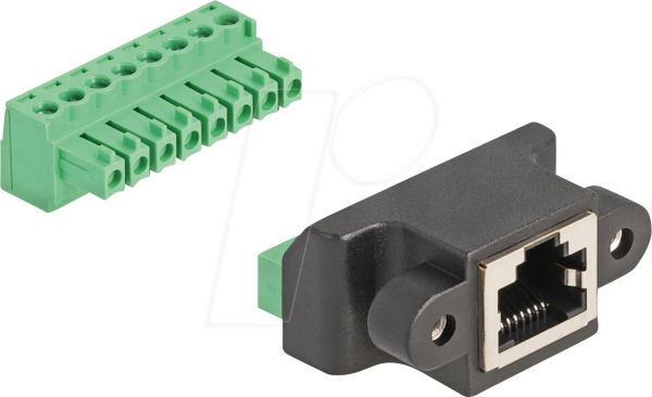 Роз'єм/клемна колодка RJ45, адаптер для встановлення, 8-контактний