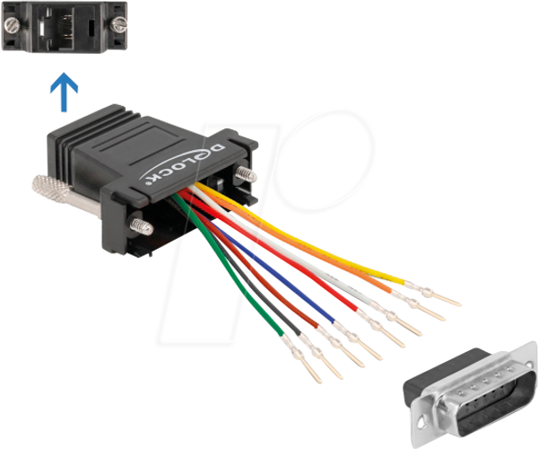Адаптер Sub-D 15Pin St. > RJ45 Bu. Монтажний комплект чорний
