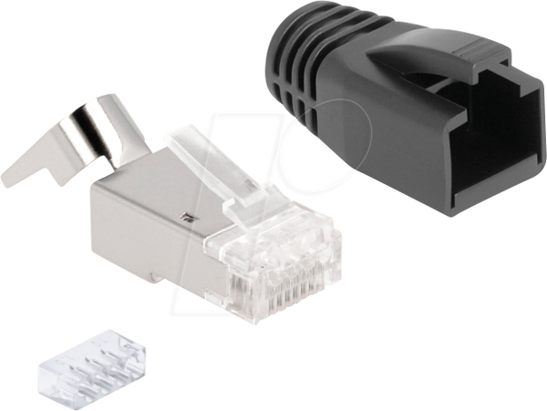 Модульний штекер RJ45 Cat.7, з розвантаженням від натягу, 25 штук