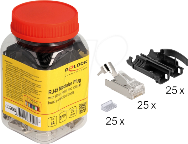 Модульний штекер RJ45, Cat.6a, 25 штук